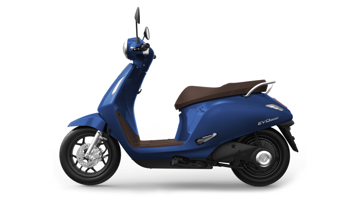 Thiết kế xe máy điện VinFast Evo200 màu xanh