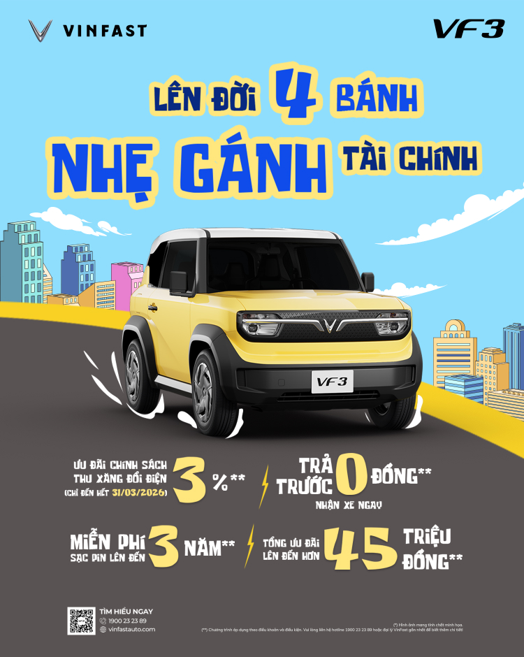 VinFast VF 3 - Xe nhỏ, giá trị lớn.