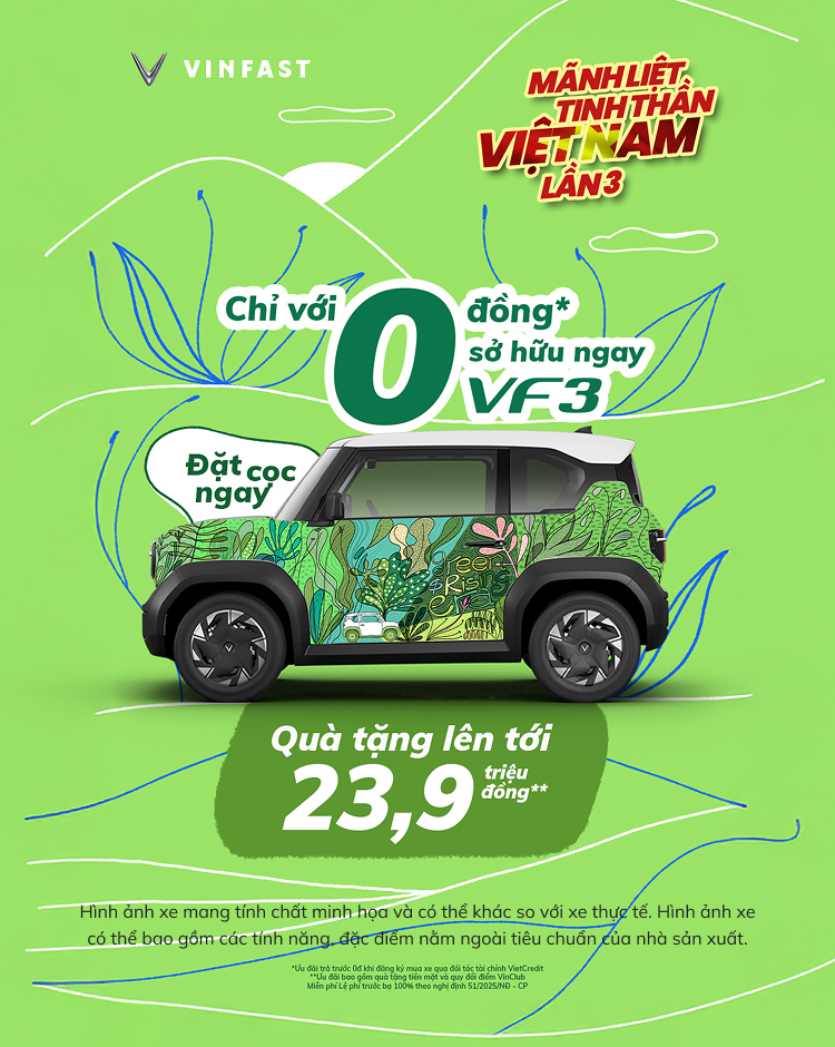 VinFast VF 3 - Xe nhỏ, giá trị lớn.